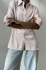 LUC | Lydia Shirt | Pink + White Stripe