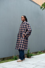 LUC | Ariana Coat | Navy Plaid