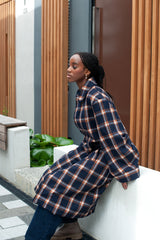 LUC | Ariana Coat | Navy Plaid