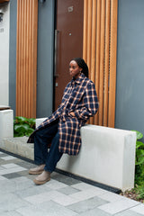 LUC | Ariana Coat | Navy Plaid