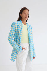 BLANCA | Samantha Blazer | Blue/ Yellow