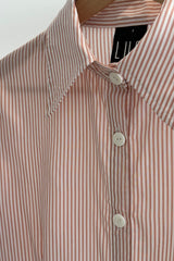 LUC | Lydia Shirt | Pink + White Stripe